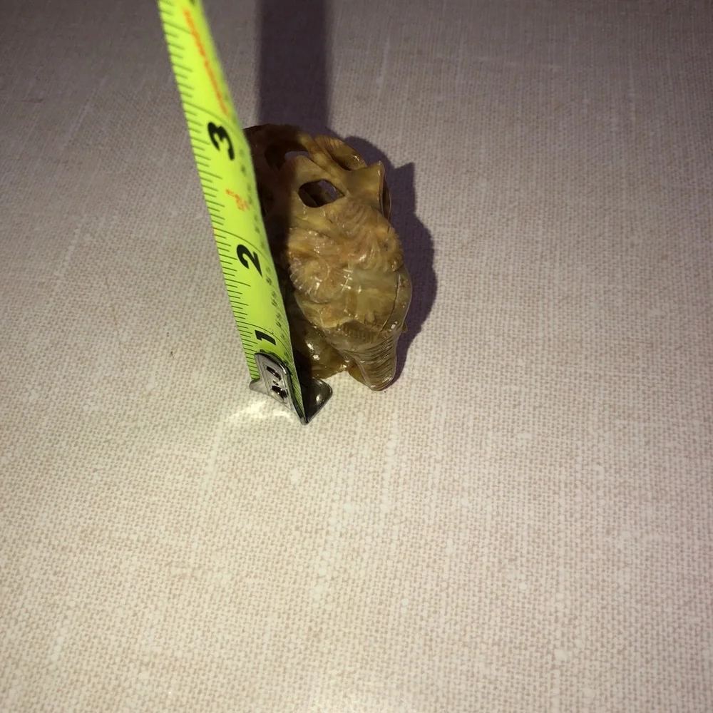 Carved Soapstone Elephant Calf Elephant Inside Detailed Scroll‎ Work Vines